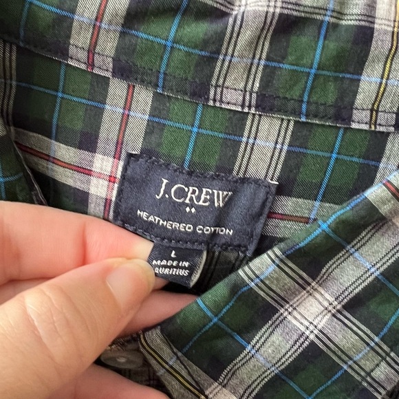 J. Crew Bundle of 2 Plaid Button Down Shirts Red Green E - Picture 8 of 11